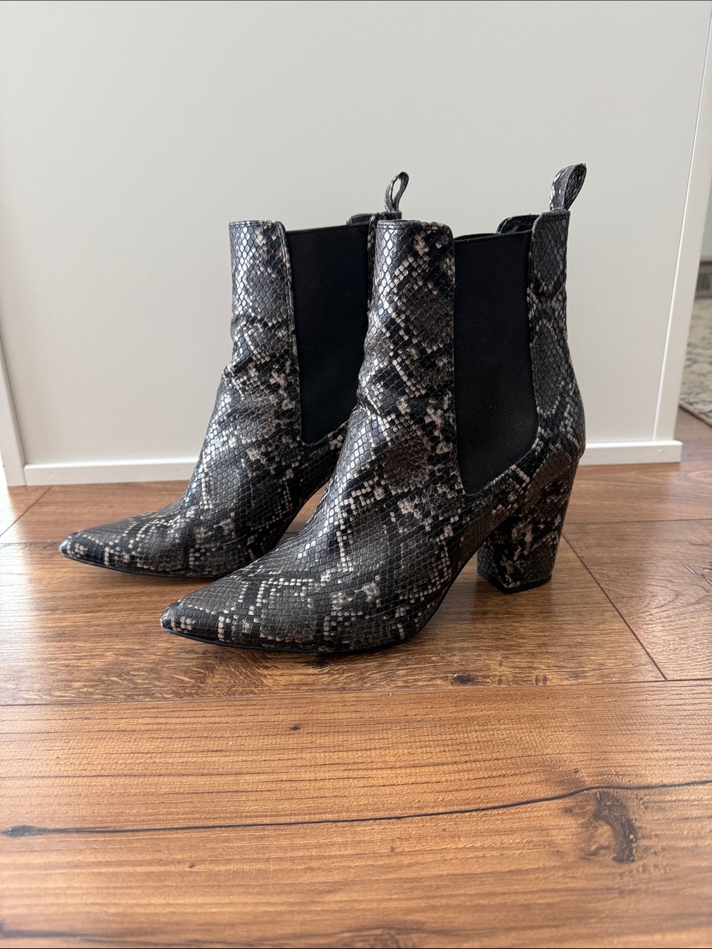 Steve Madden Snakeskin Booties with Block Heel